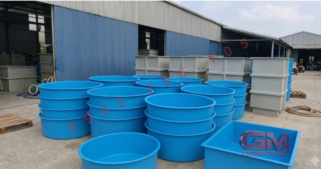 Gia Công Bể Composite Số Lượng Lớn Cho Trại Nuôi