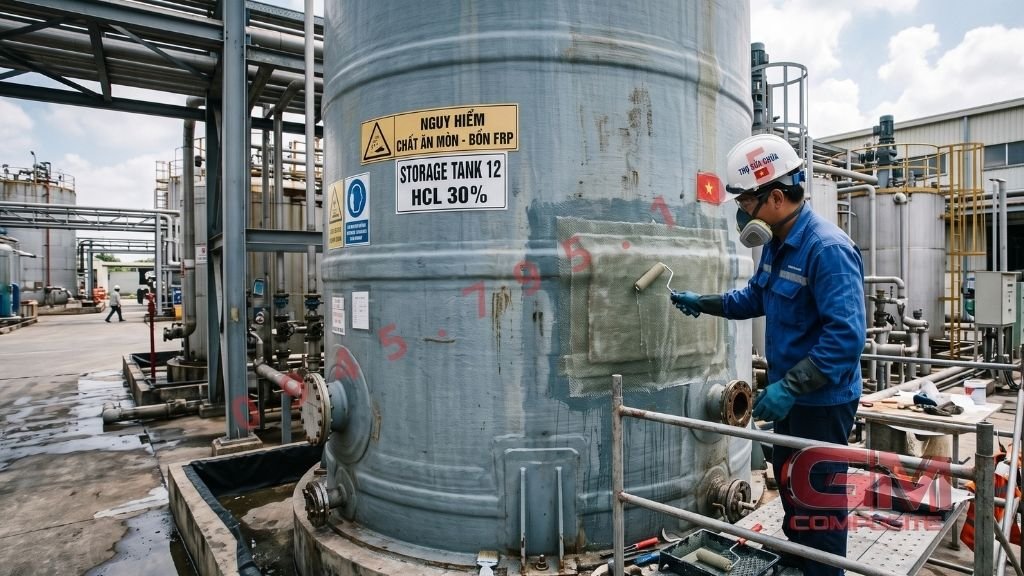 Bảo Trì, Sửa Chữa Bể Composite – Phục Hồi Hiệu Quả, Tăng Tuổi Thọ Sử Dụng 1 bảo trì, sửa chữa bồn composite FRP