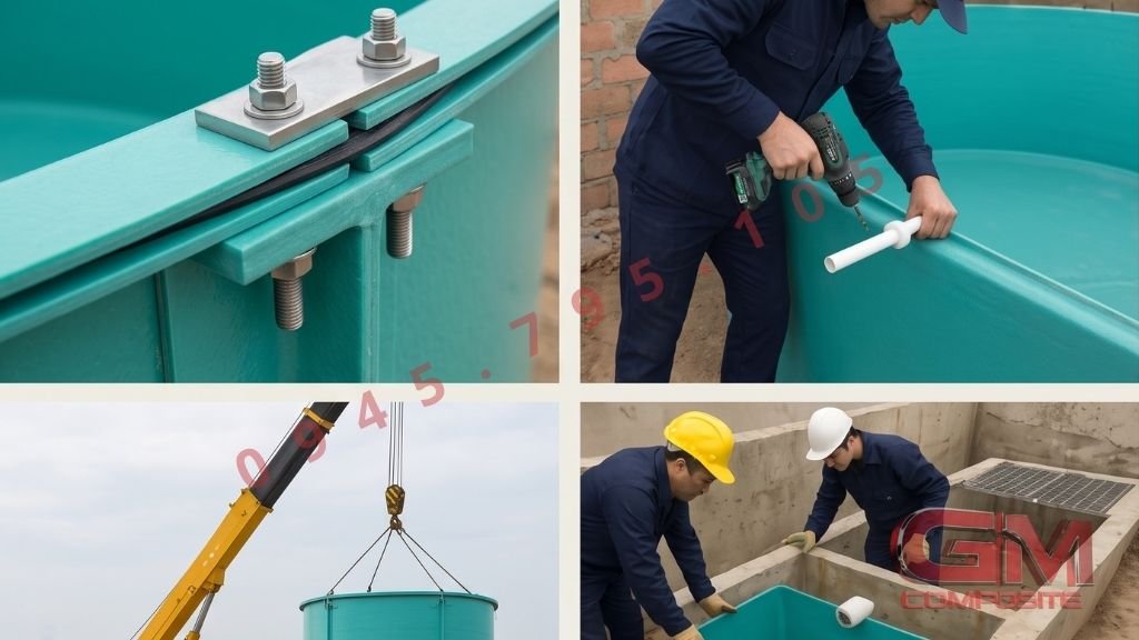 Thi Công và Lắp Đặt Bể Composite Tại Chỗ – Nhanh Gọn, An Toàn, Đúng Tiến Độ 1 Thi Công Lắp Đặt Bồn Composite Tại Chỗ - Giang Minh Composite