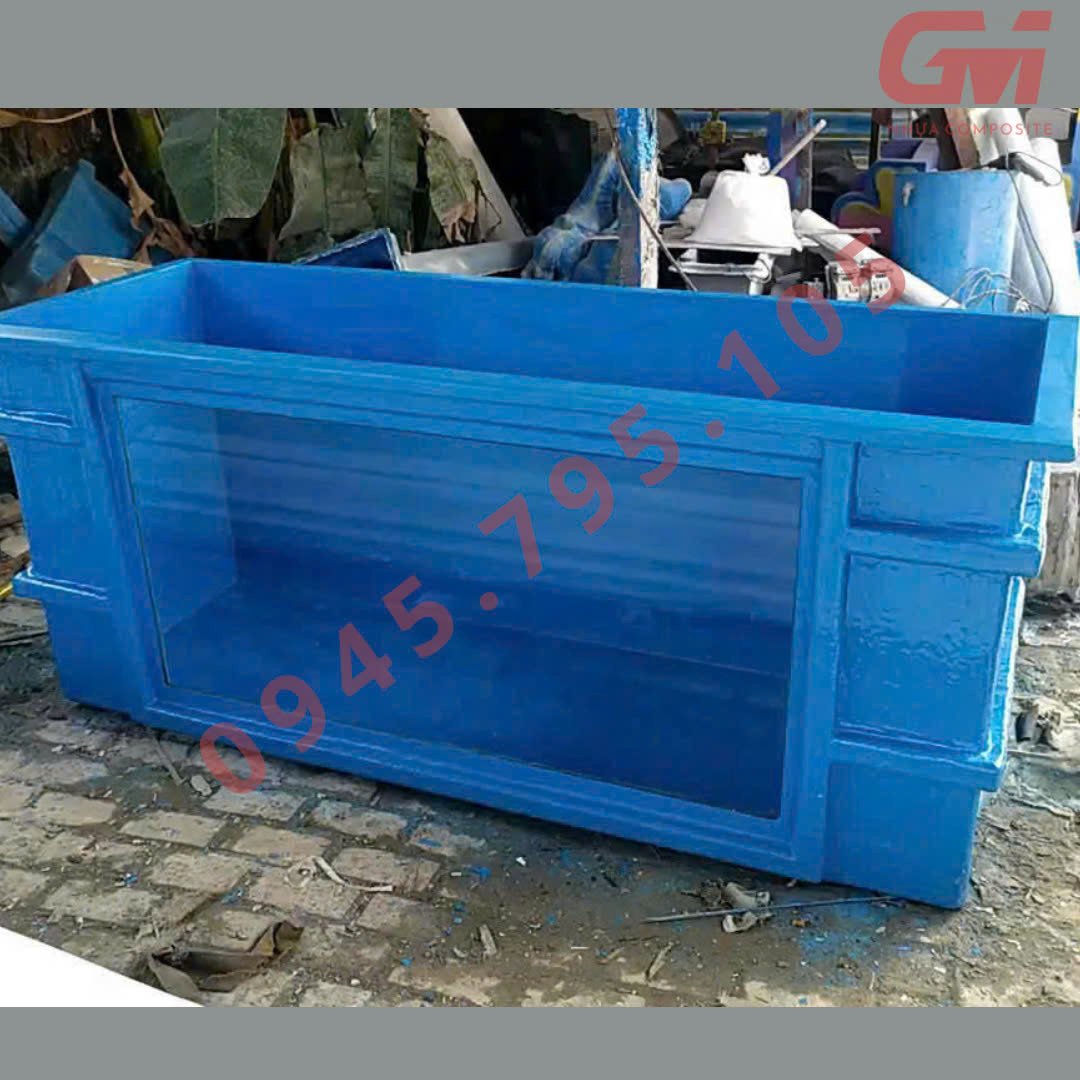 Bể 1 Mặt Kính Kích Thước 180×80×100 - Giang Minh Composite 9 Bể Composite 180x80x100