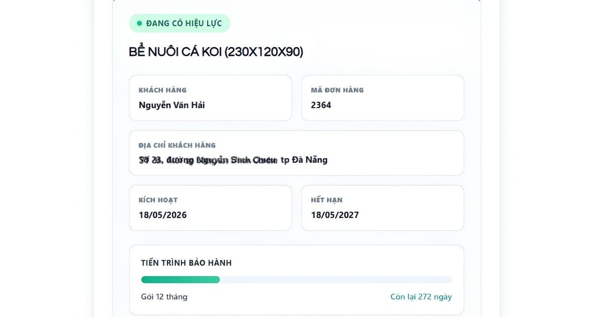 Bảo hành bồn bể composite frp giang minh