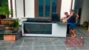 Bể cá composite 1 mặt kính siêu bền lắp đặt tại TPHCM