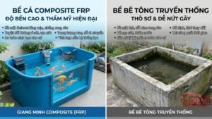 độ bền và thẩm mỹ giữa bể cá composite